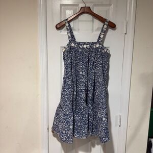 Mi Golondrina "Lila Azul" Floral‎ Embroidered Dress – Blue – Size M